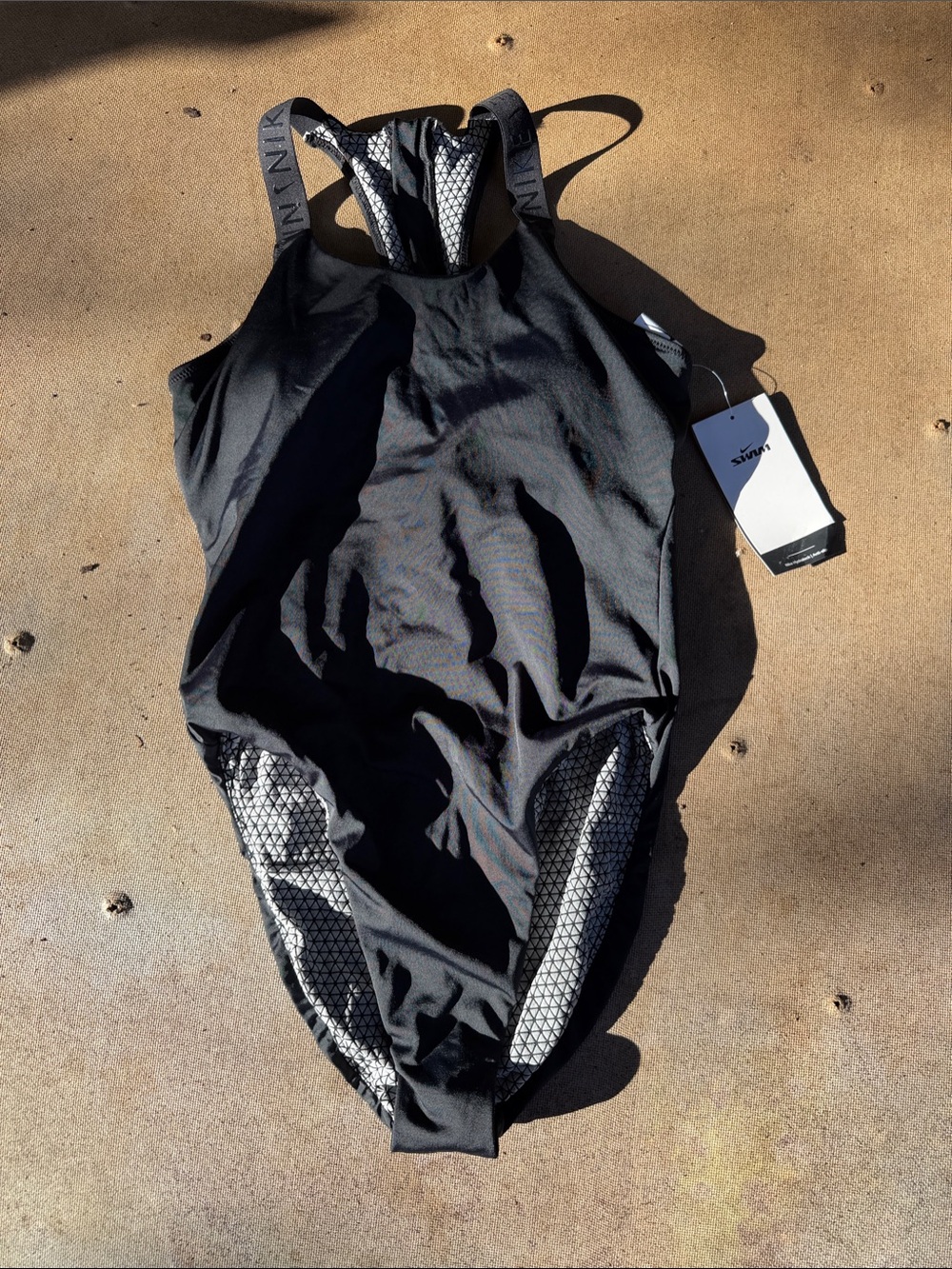 NWT Nike Hydralock Anti-Slip Performance Swim One Piece Black Size S